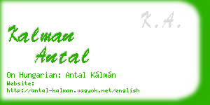 kalman antal business card