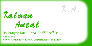 kalman antal business card